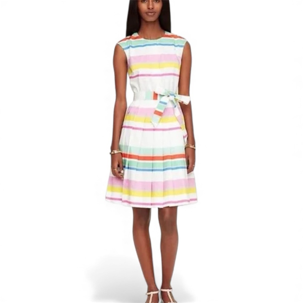 Kate Spade Cape Belted Shirt Dress Size 6 Striped